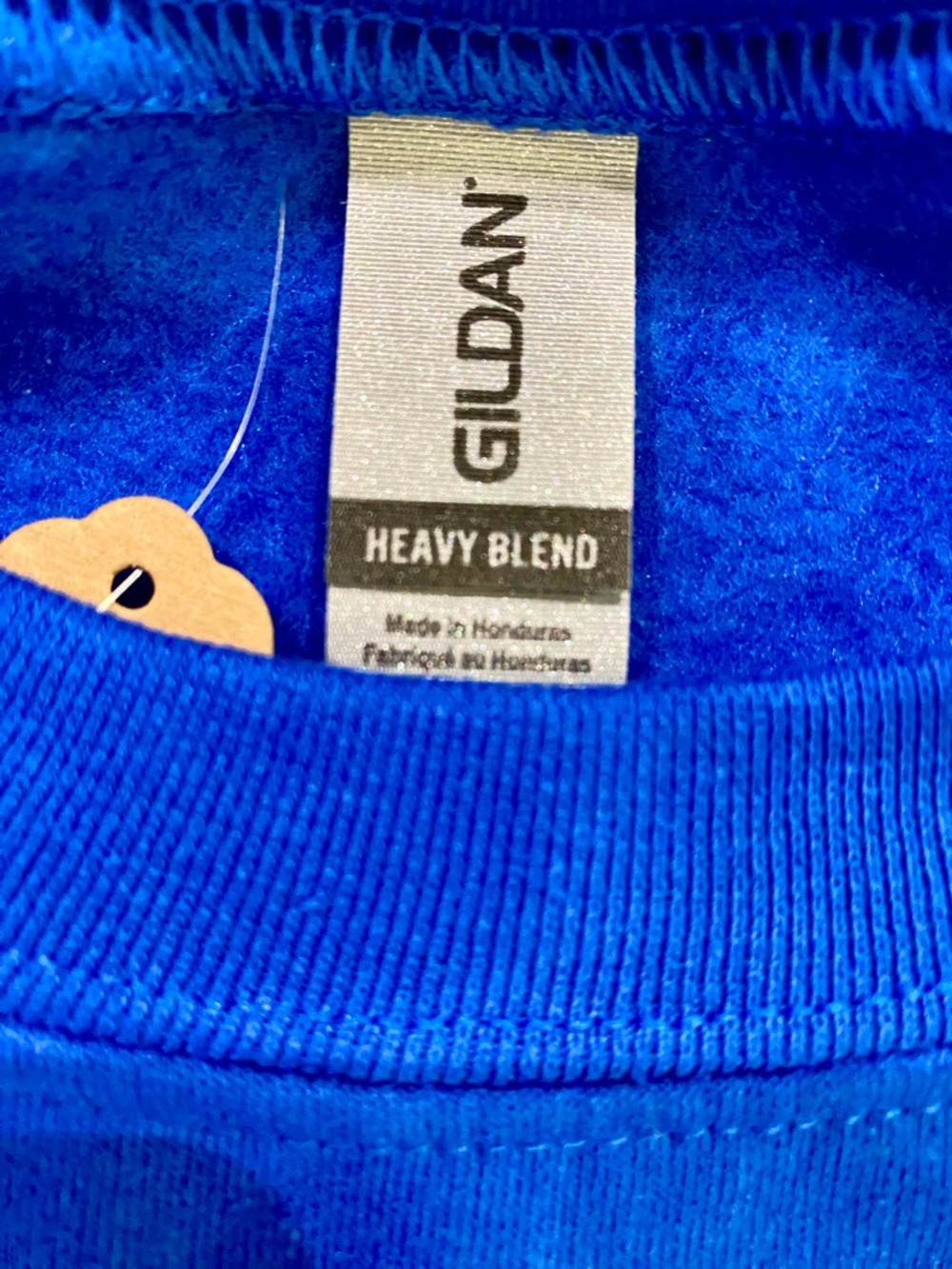 Gildan Heavy Blend Men’s sweatshirt in Bright Blue with White Byte Dance logo - Picture 3 of 3
